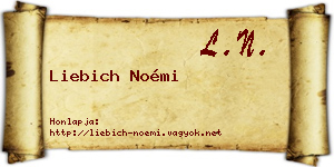 Liebich Noémi névjegykártya